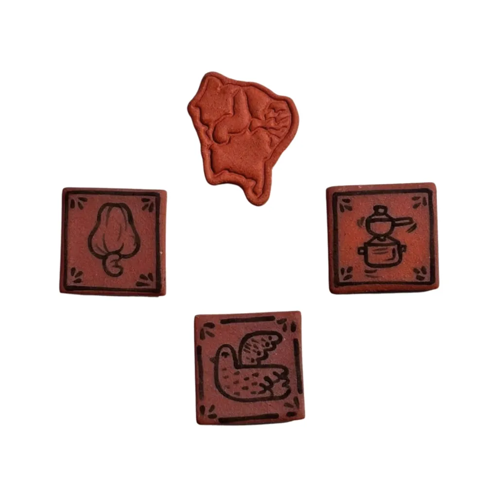 Kit com 4 Ímãs Terracota